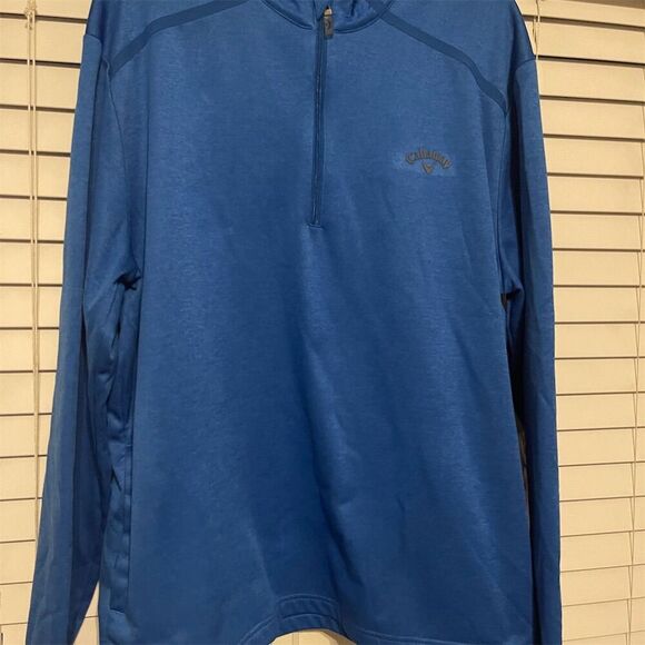Callaway Men's 2XL Blue 1/2 Zip Pullover lightweight golf shirt with Pockets - Picture 1 of 8